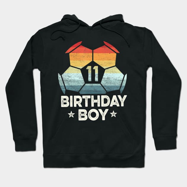 11 Year Old Soccer Player 11Th Birthday Boy Hoodie by marchizano